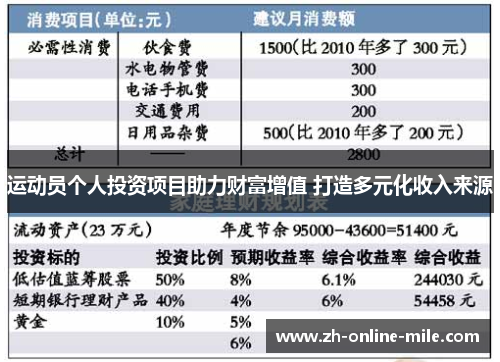 运动员个人投资项目助力财富增值 打造多元化收入来源